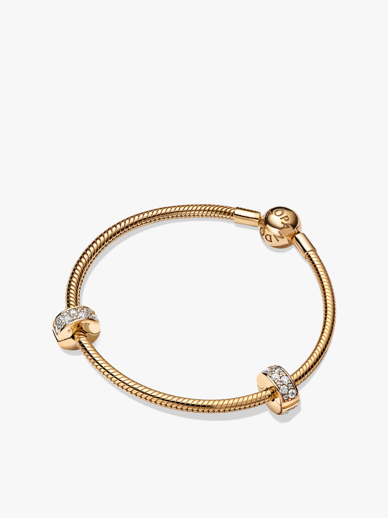 Goldenes Pavé Clip Armbandset