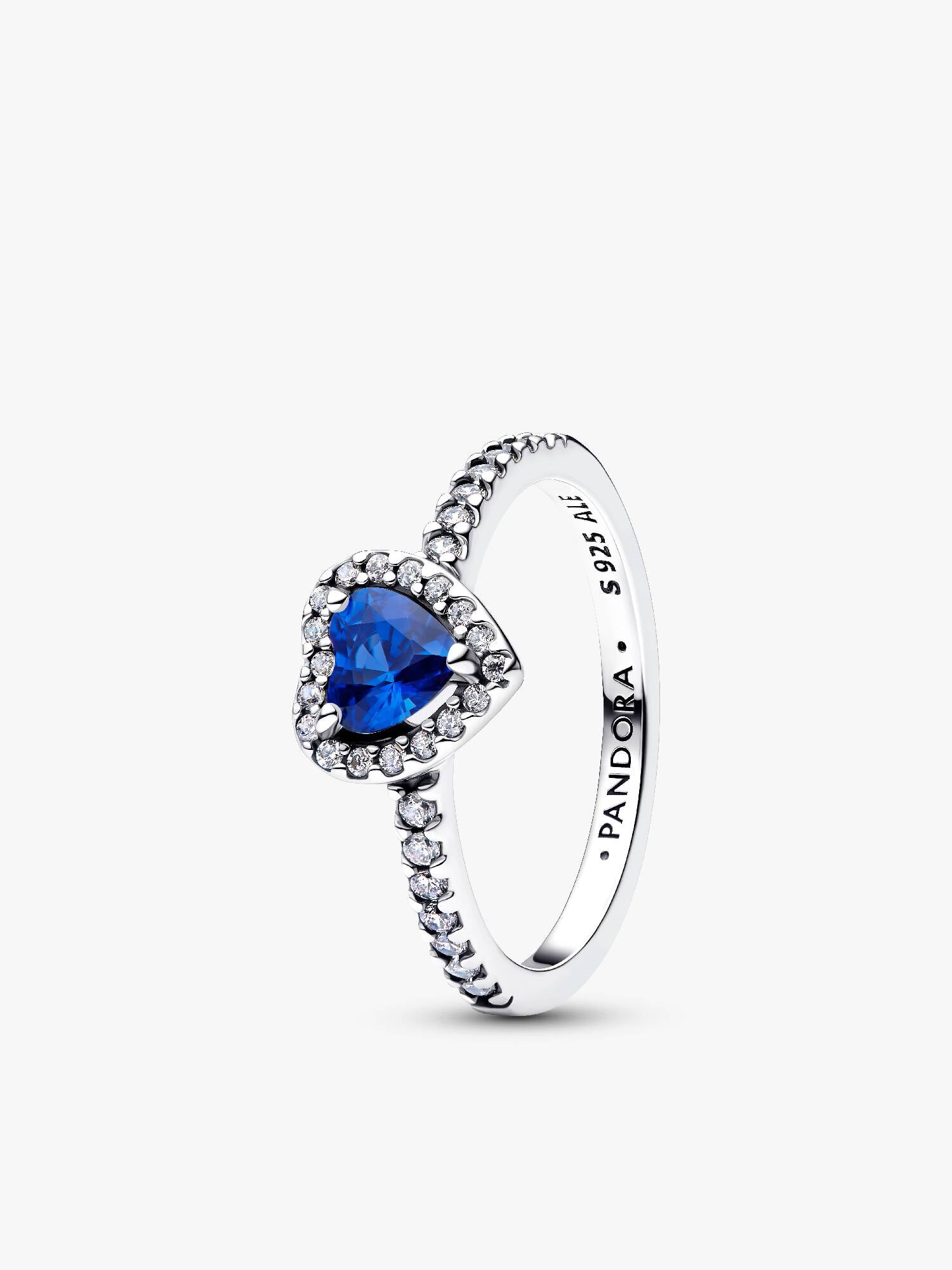 Erhabenes Prinzessinnenblaues Herz Ring