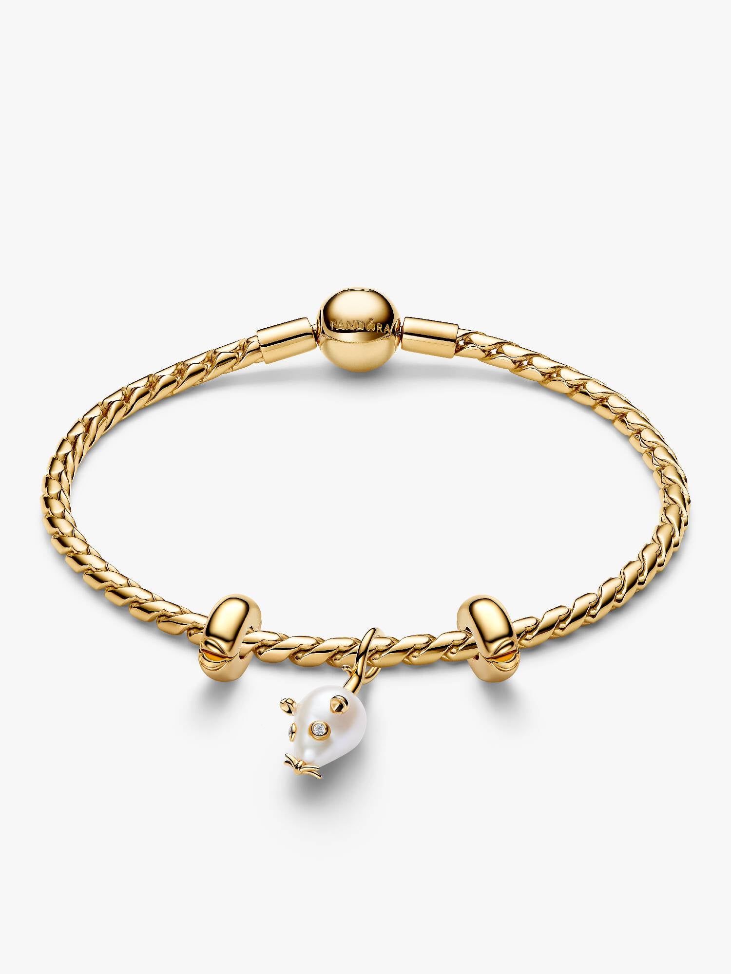 Geschenkset-Armband mit Behandelte Barocke Süßwasserzuchtperle Maus Charm-Anhänger