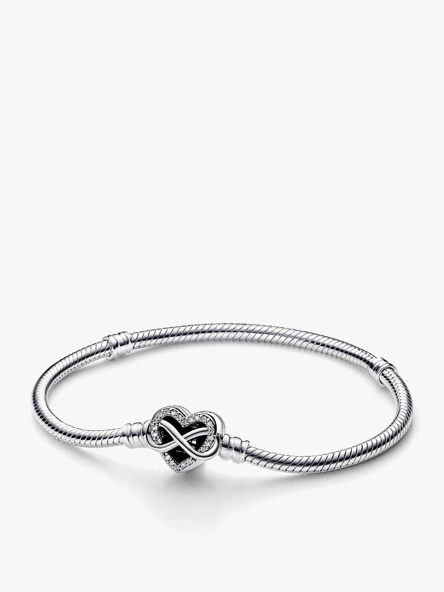 Pandora Moments Schlangen-Gliederarmband mit Funklendem Unendlichkeits-Herzverschluss