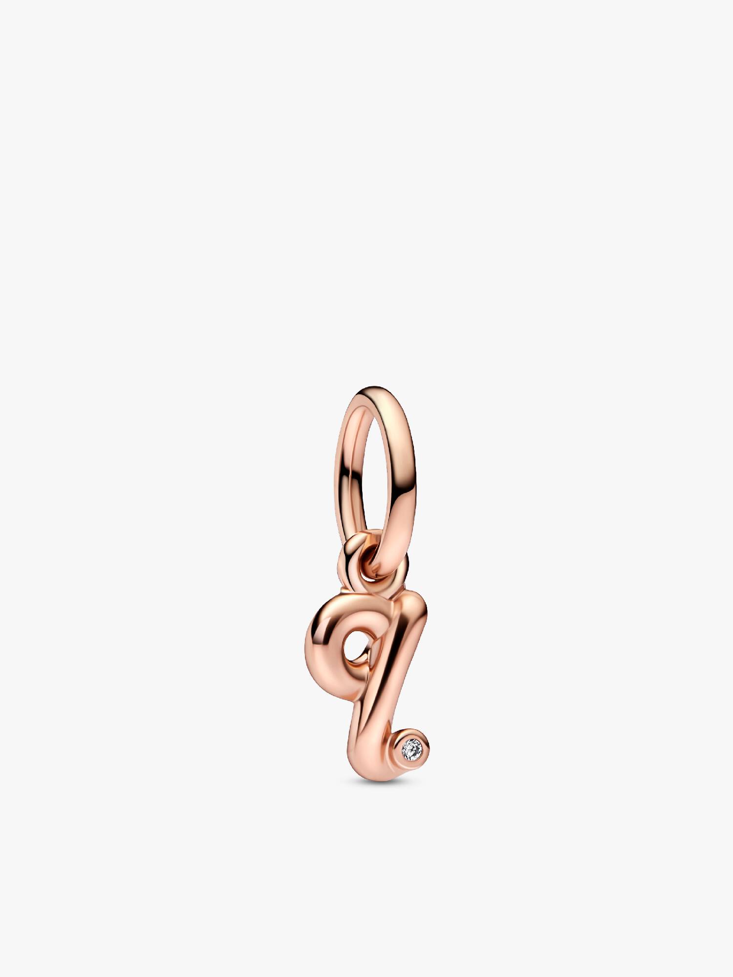 Buchstabe q Handschrift Charm-Anhänger