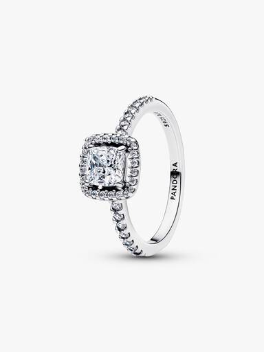 Funkelnder Quadratischer Strahlenkranz Ring