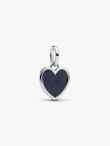Gravierbares Blaues Herz Charm-Anhänger