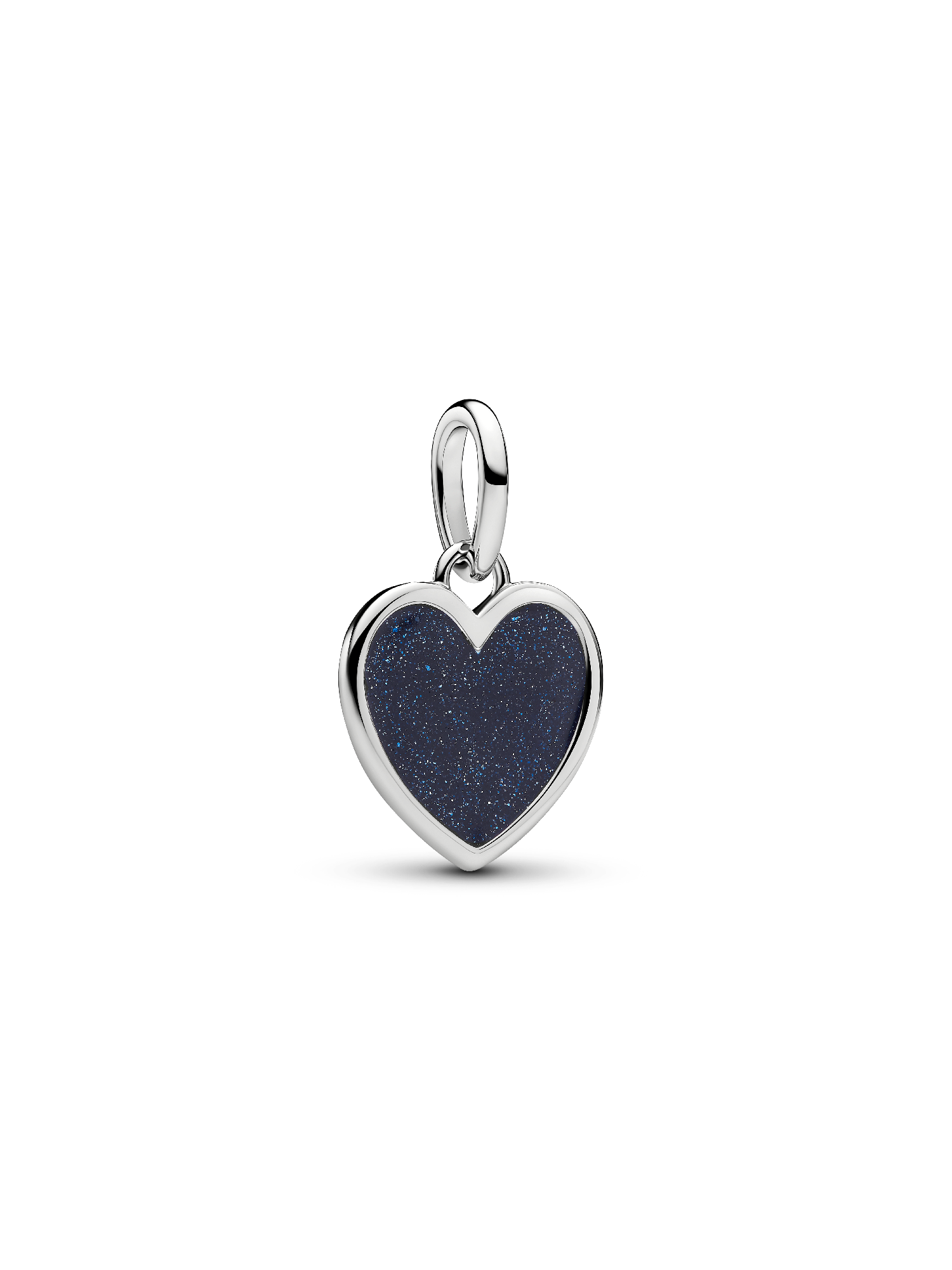 Gravierbares Blaues Herz Charm-Anhänger