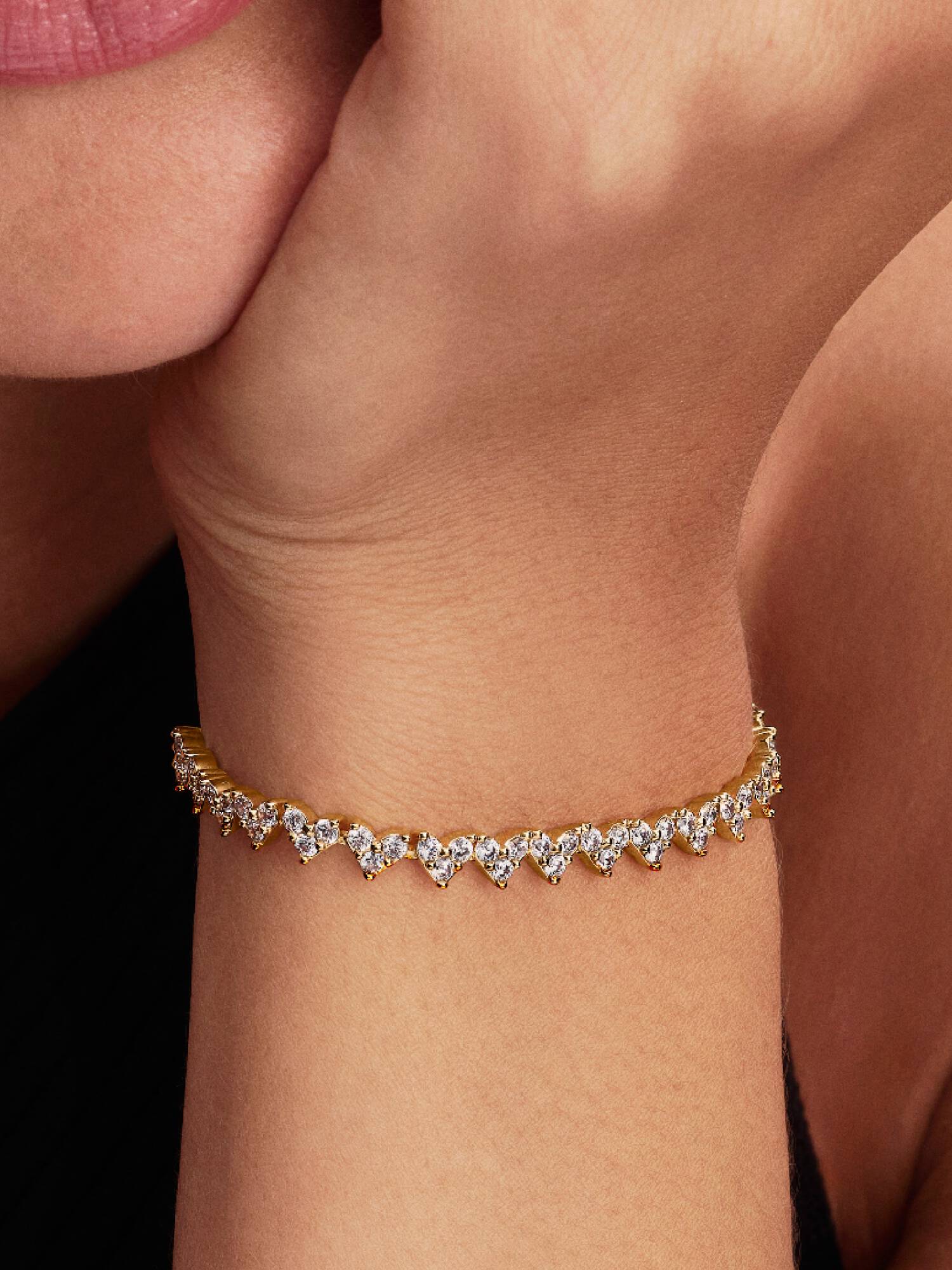 Drei Steine Herz Armband
