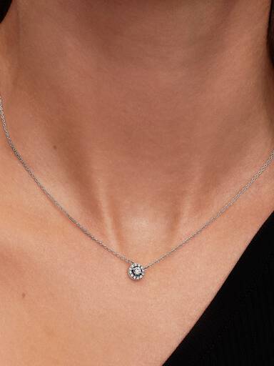 Runder Pavé-Strahlenkranz Collier-Halskette