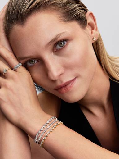 Drei Steine Herz Armband