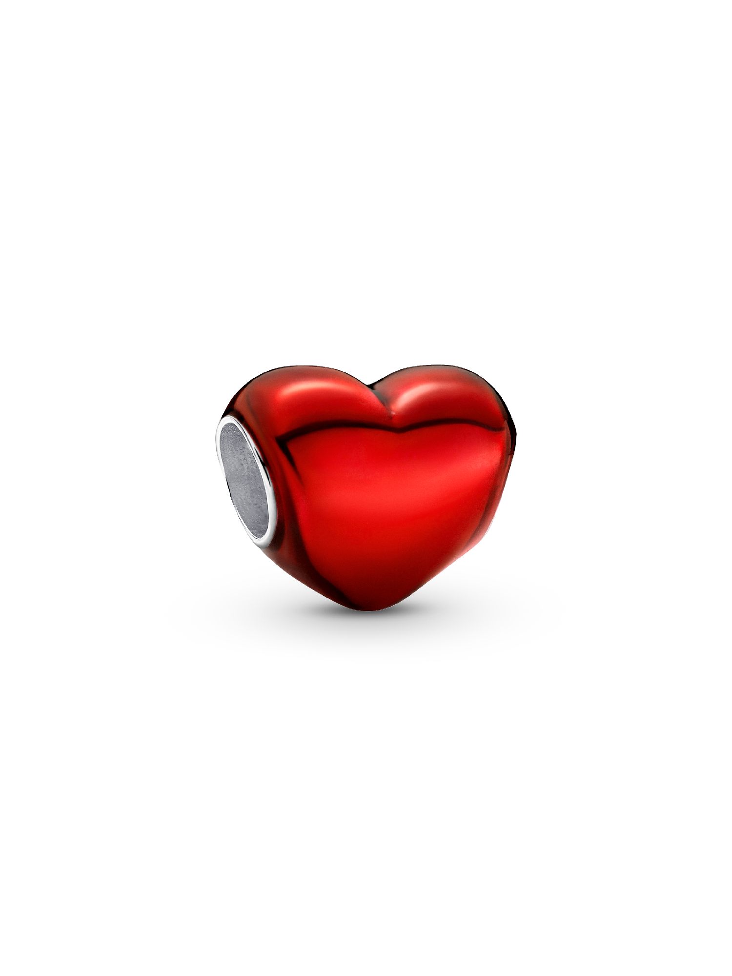 Rotes Metallic-Herz Charm
