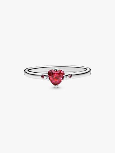 Funkelndes Rotes Herz Ring