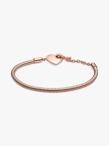 Pandora Moments Herz T-Verschluss Schlangen-Gliederarmband