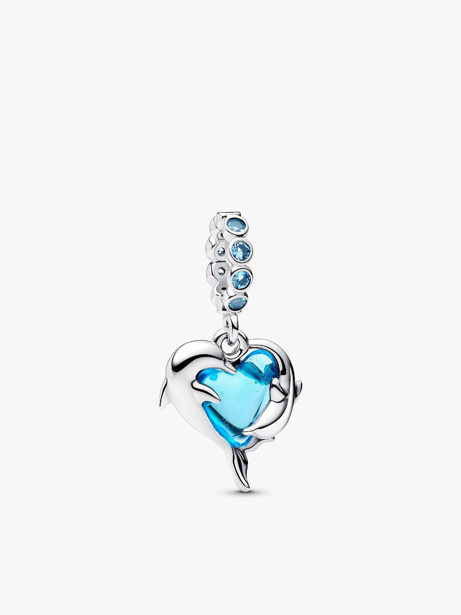 Blauer Murano-Glas Delfine Charm-Anhänger