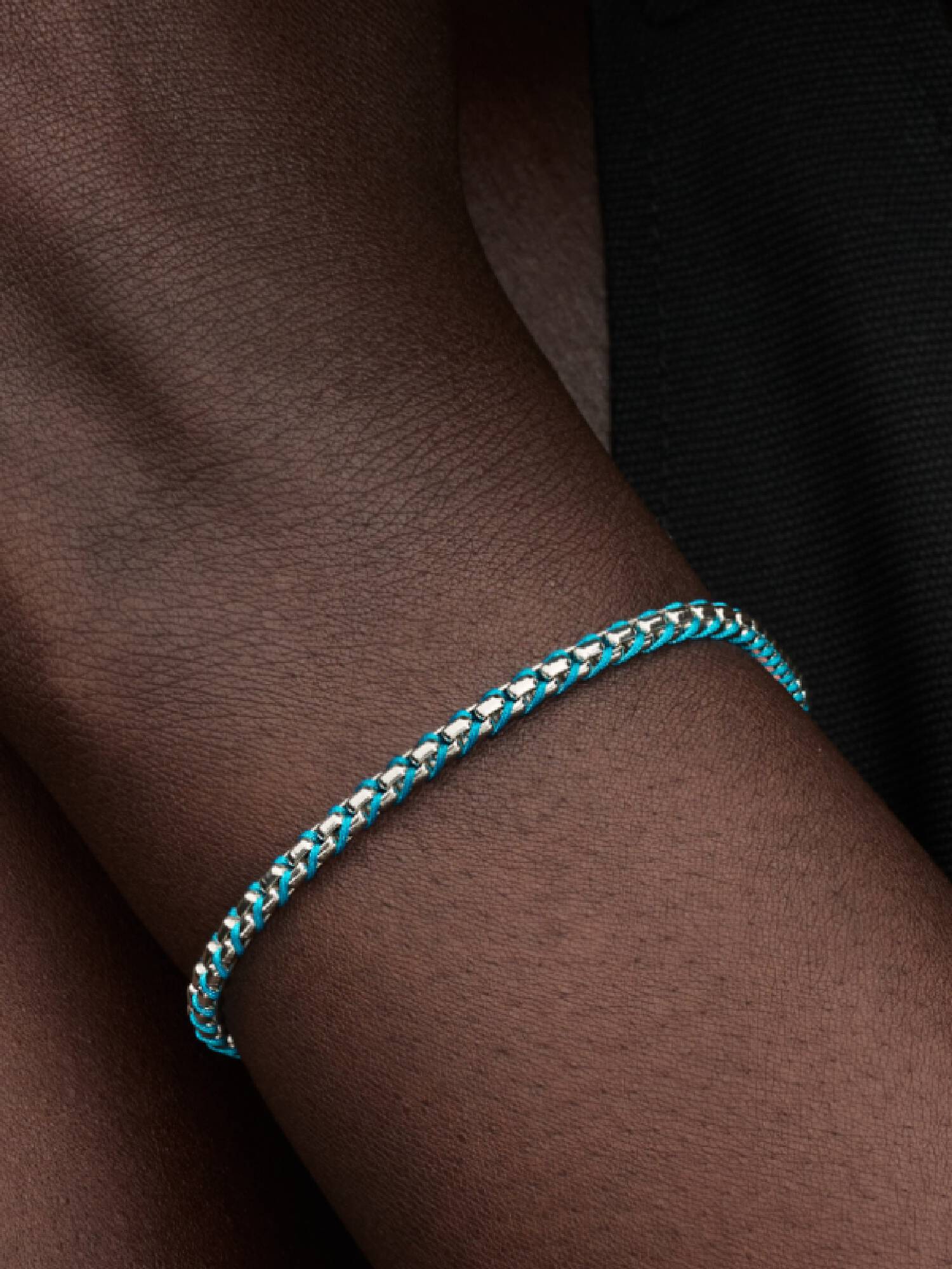 Blaue Kordel Gliederarmband