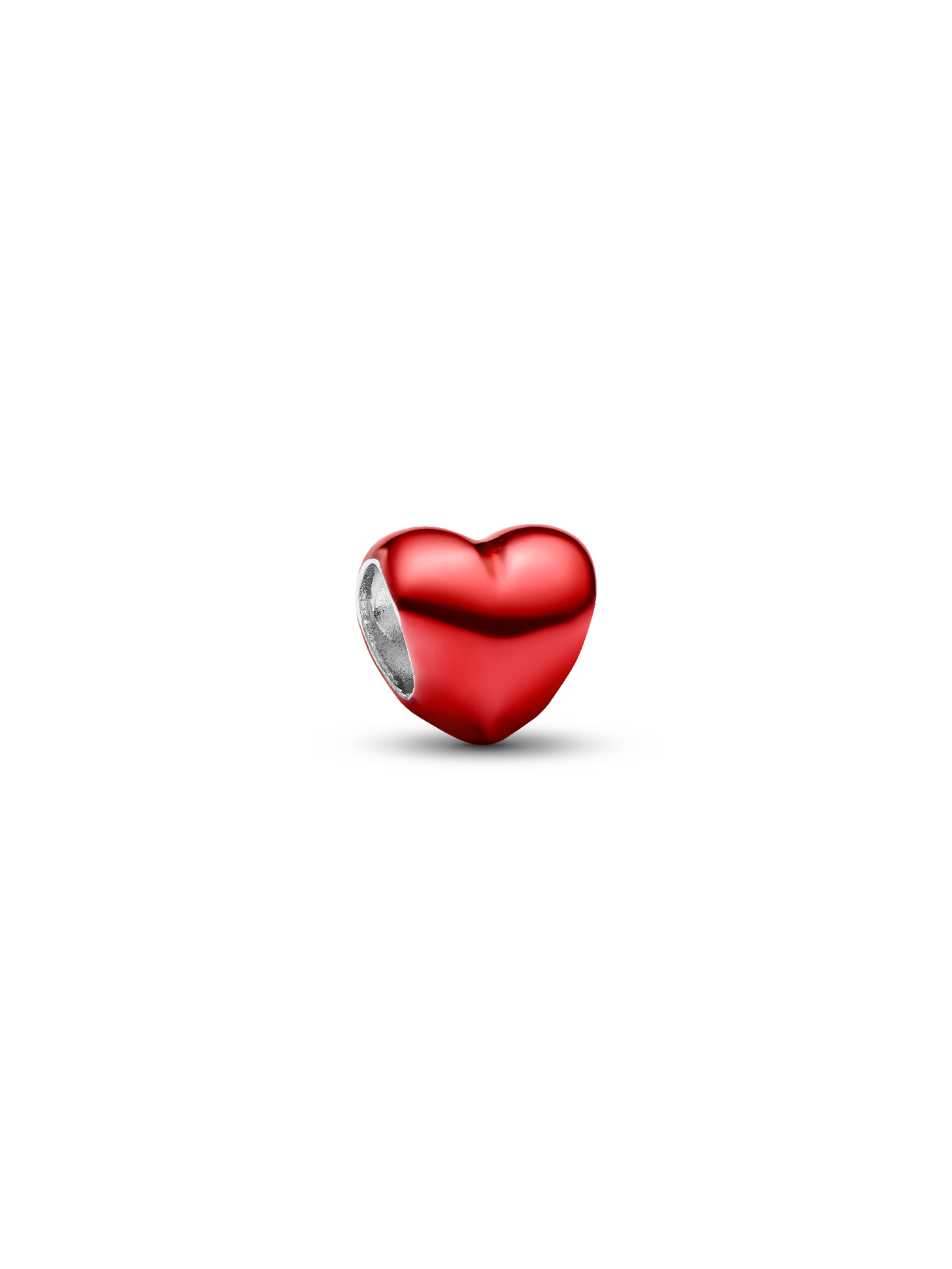Rotes Metallic Herz Mini-Charm