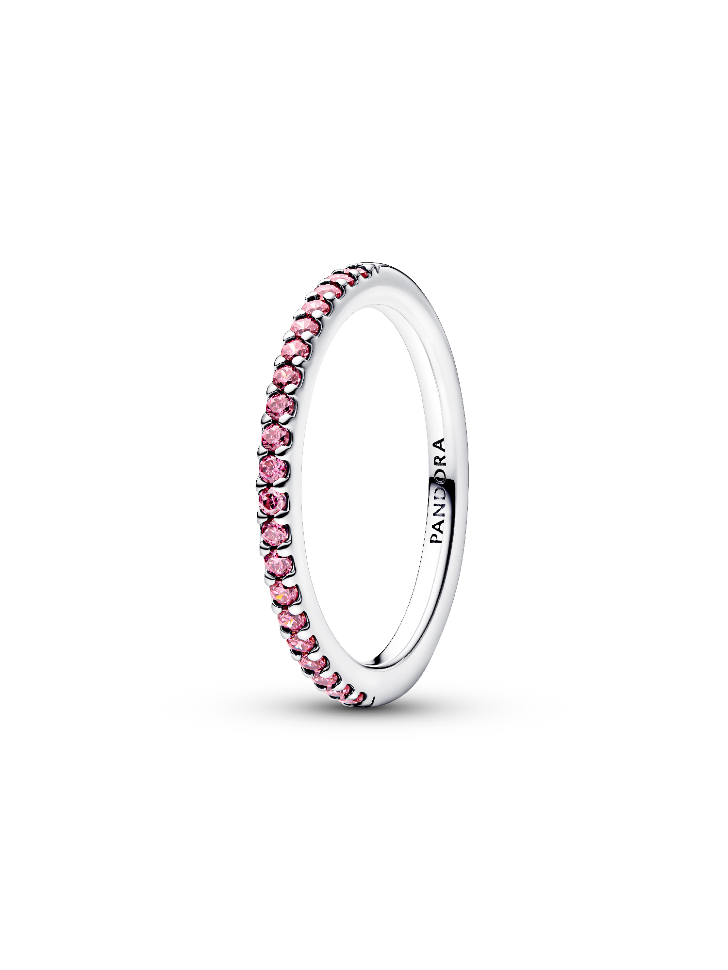 Funkelnder Rosafarbener Pavé-Band Ring