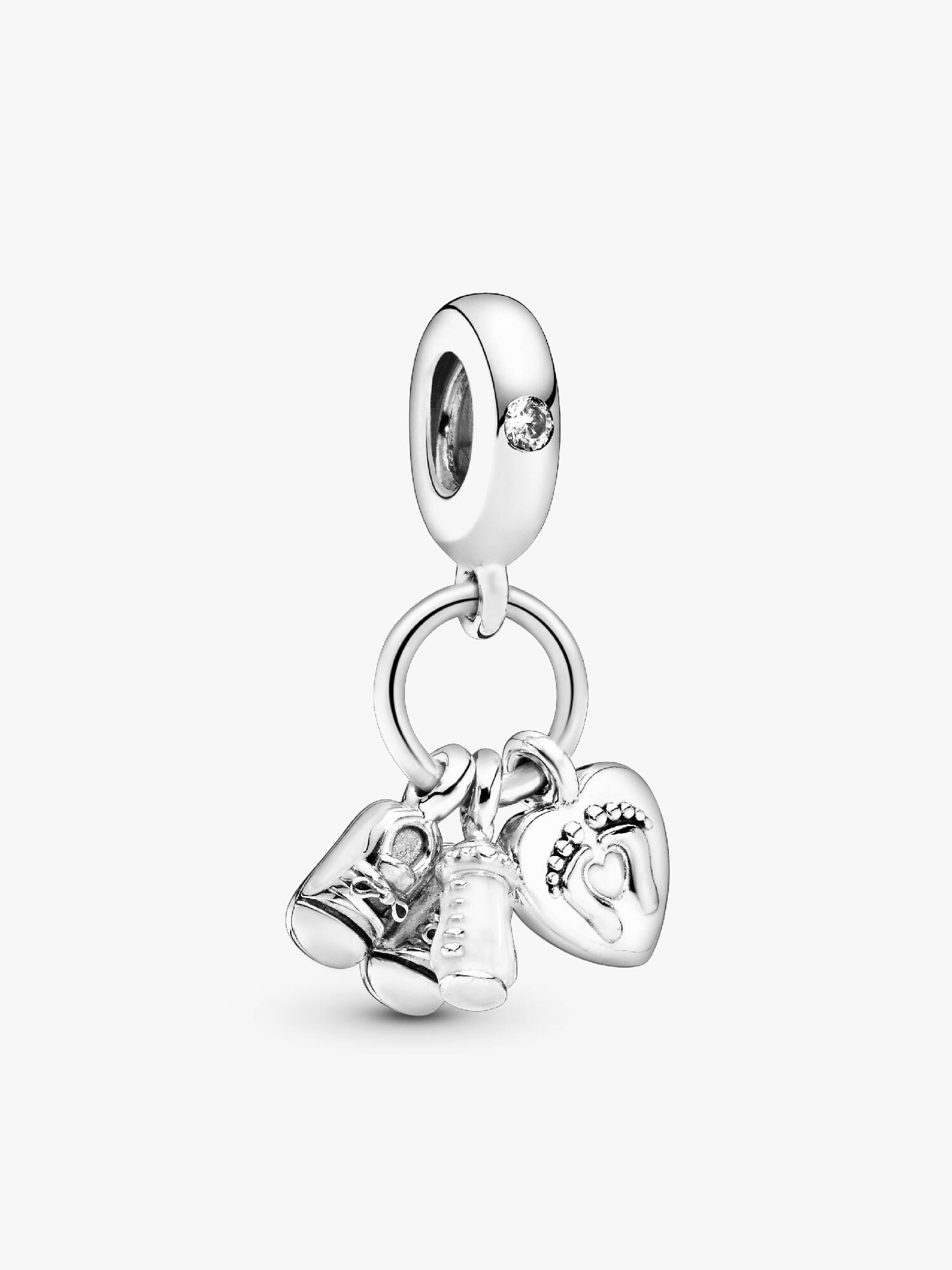 Nuckelflasche und Babyschuhe Charm-Anhänger