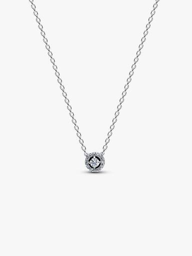 Runder Pavé-Strahlenkranz Collier-Halskette