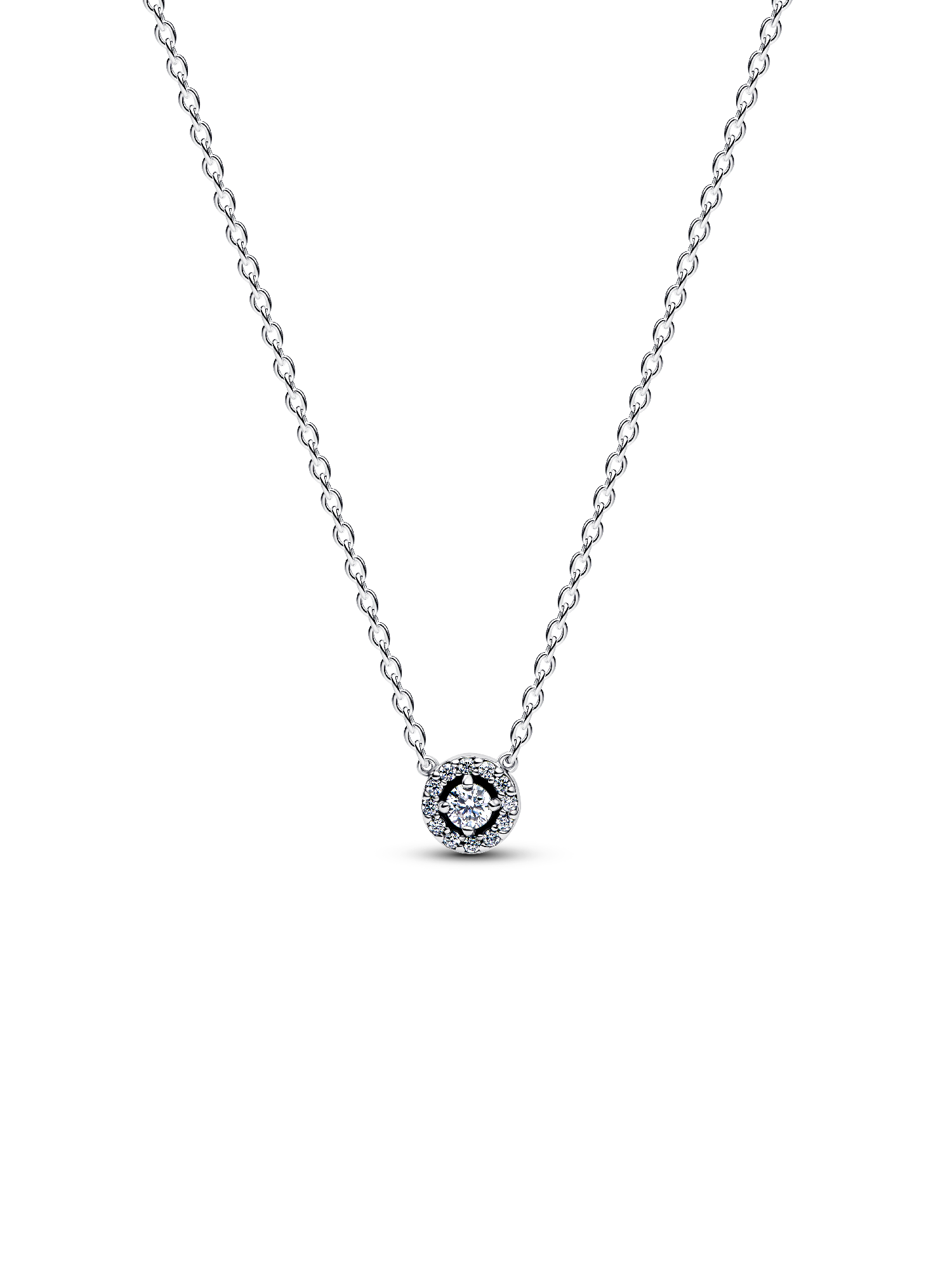 Runder Pavé-Strahlenkranz Collier-Halskette