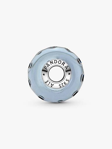 Welliges dunkelblaues Ozean Murano-Glas Charm