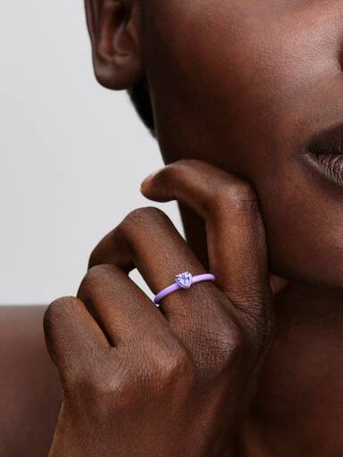 Violettes Chakra Herz Ring