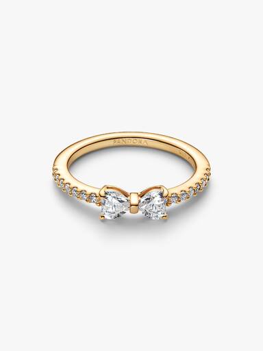 Funkelnde Klare Schleife Ring