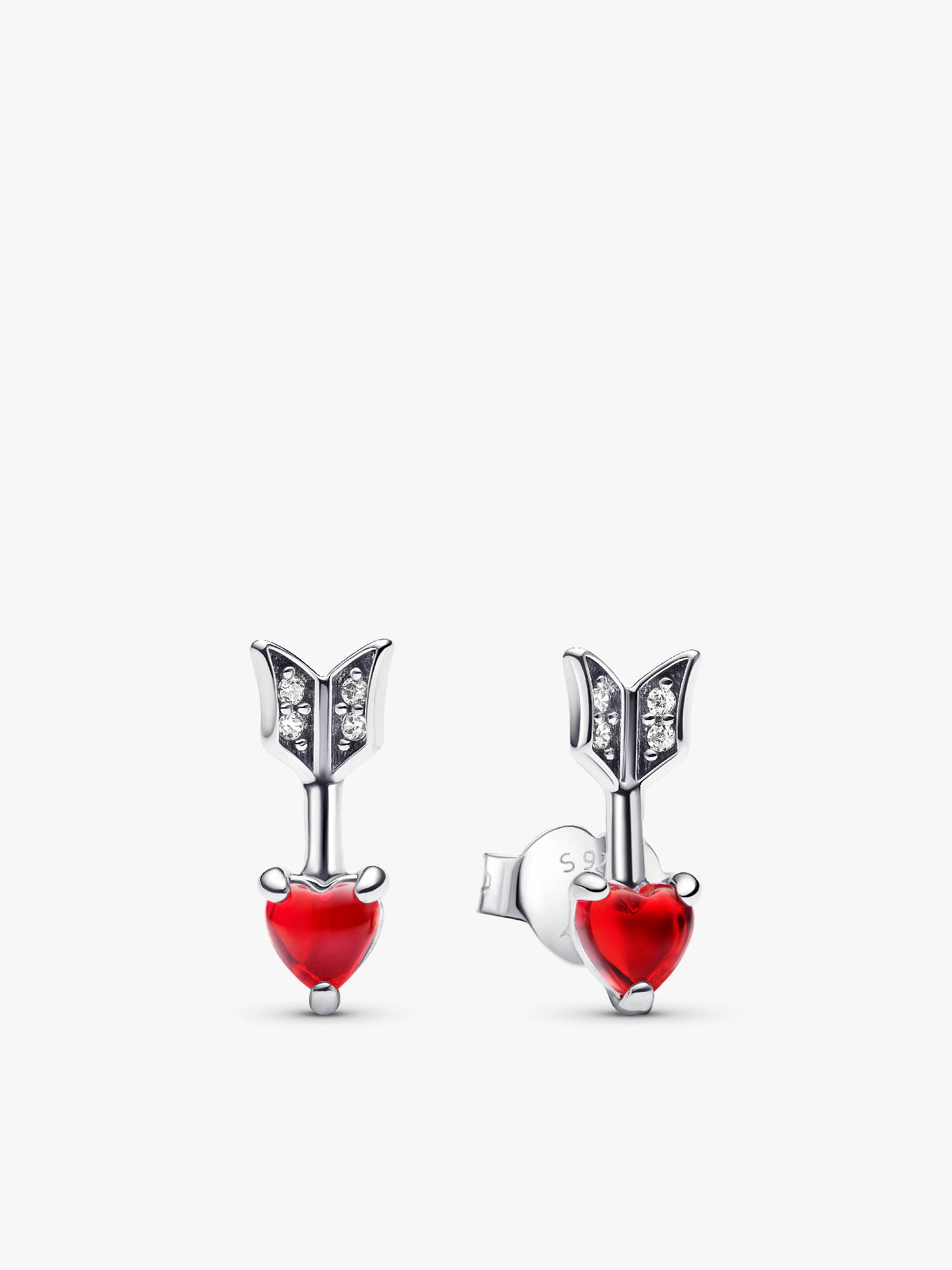 Pfeil & Murano-Glas Herz Ohrstecker