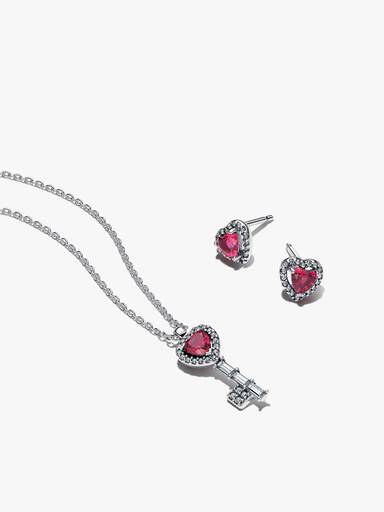 Schlüssel zum Herzen Kette & Ohrring Schmuckset