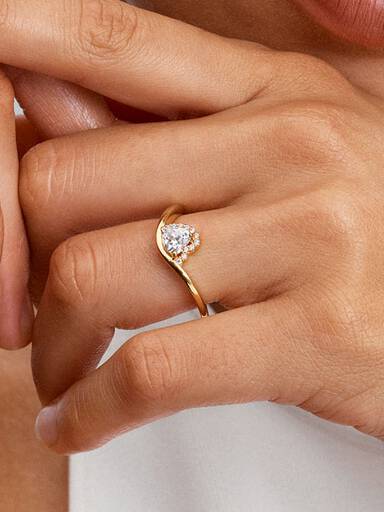 Welliges Herz Ring