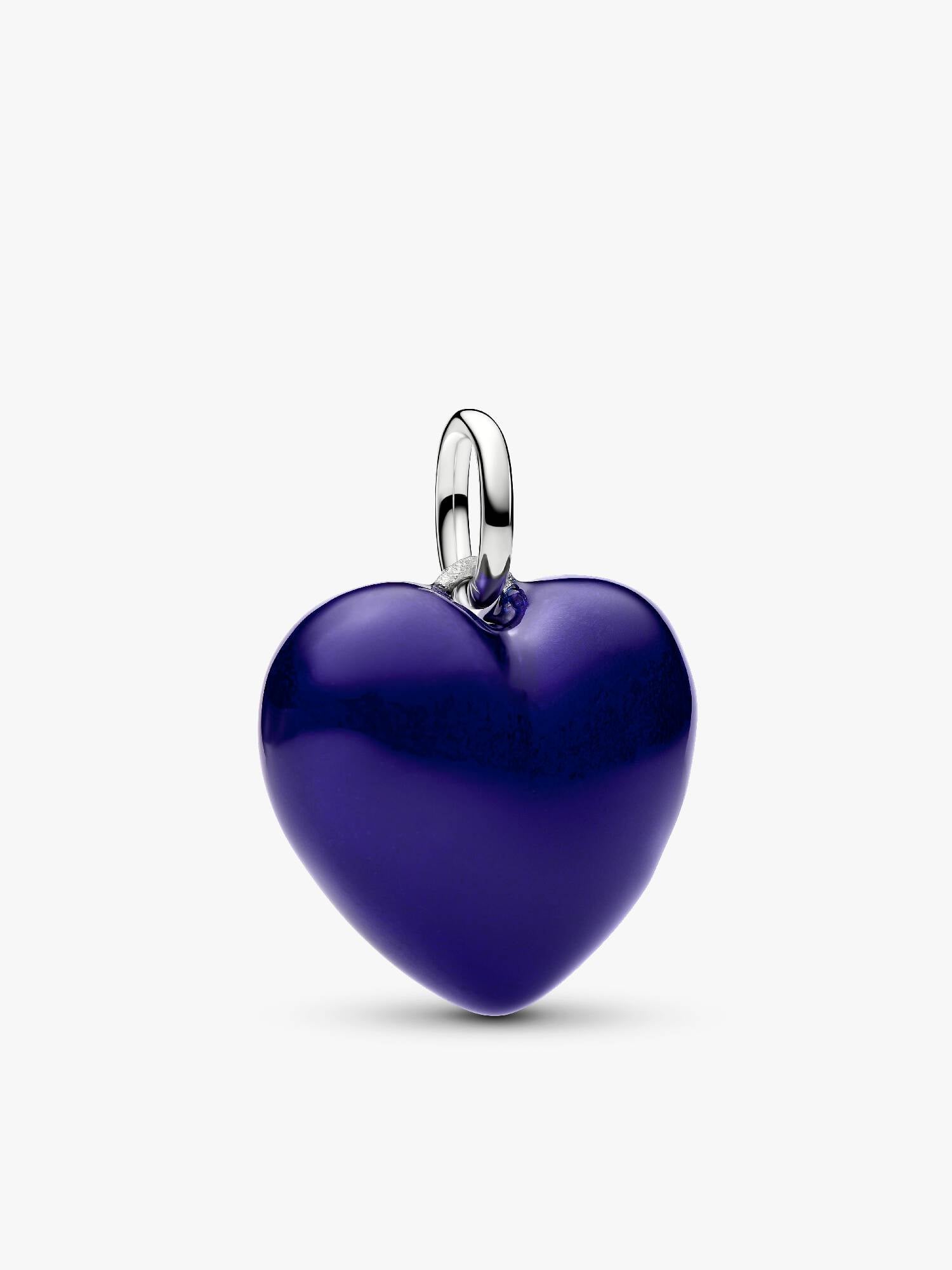 Blaues Rundliches Herz Charm-Anhänger
