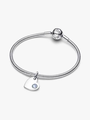 Gravierbares Herz Aquablauer Stein Charm-Anhänger