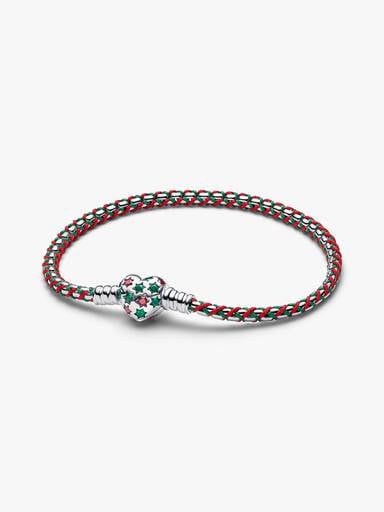 Mintgrüne Kordel Kastenkette Armband
