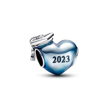 Blaues Schulabschluss 2023 Herz-Charm