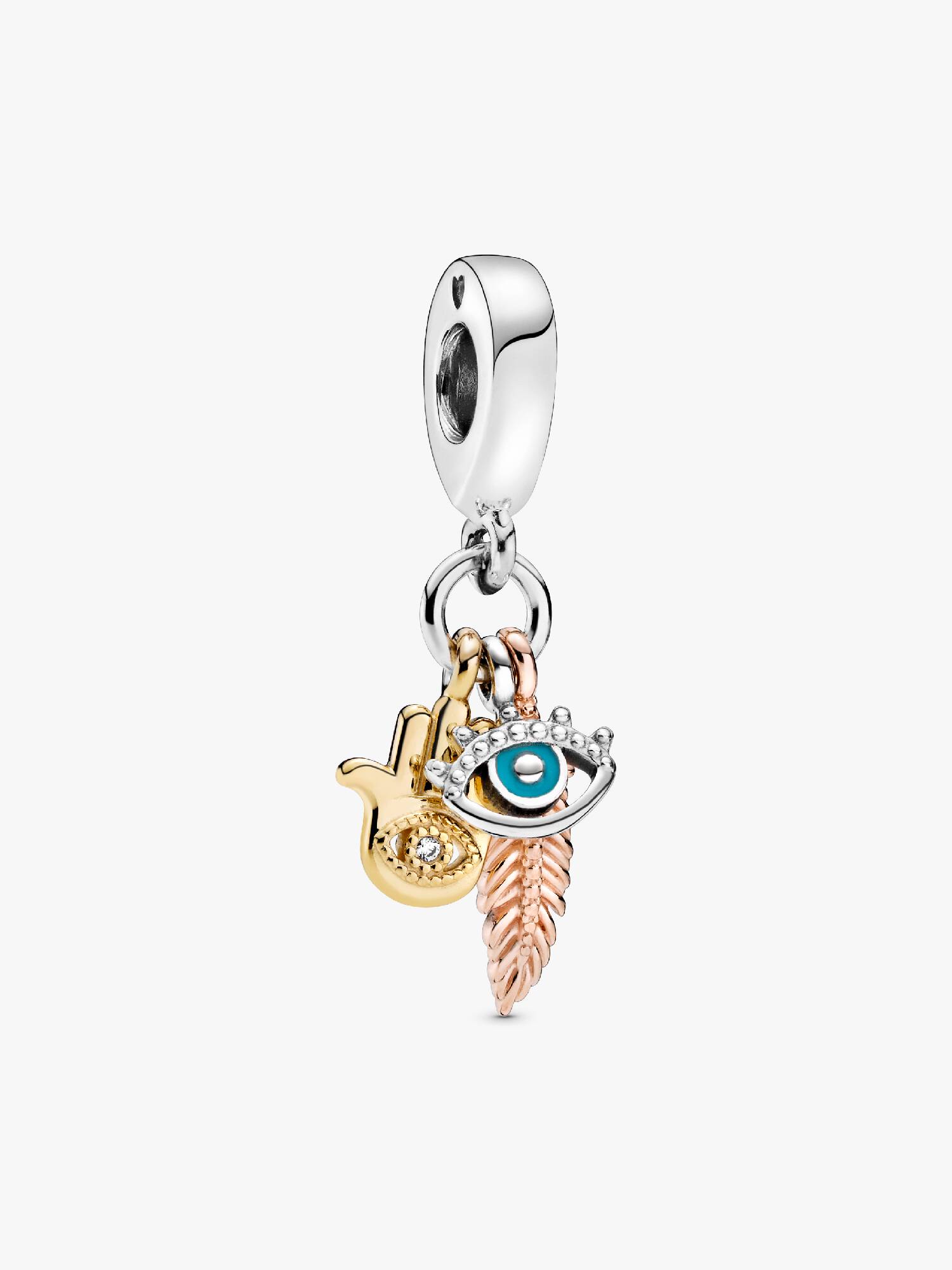 Hand der Fatima, Auge der Vorsehung & Feder Charm-Anhänger