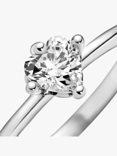 Klares Herz Solitär-Ring