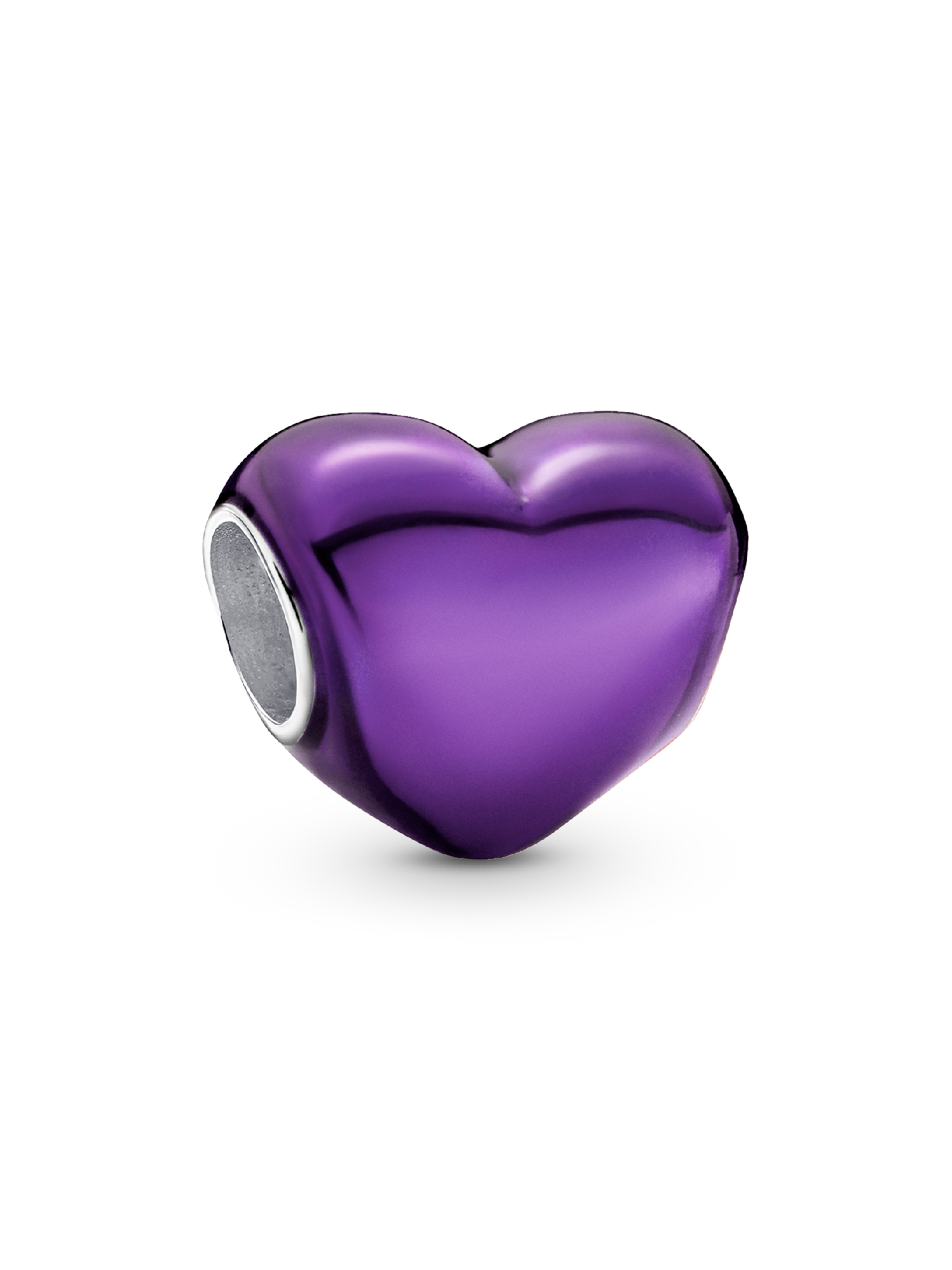 Violettes Metallic-Herz Charm