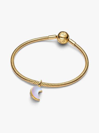 Funkelnde Mondsichel Charm-Anhänger