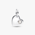 Juni Gravierbares Herz Weißer Stein Charm-Anhänger Juni Gravierbares Herz Weißer Stein Charm-Anhänger