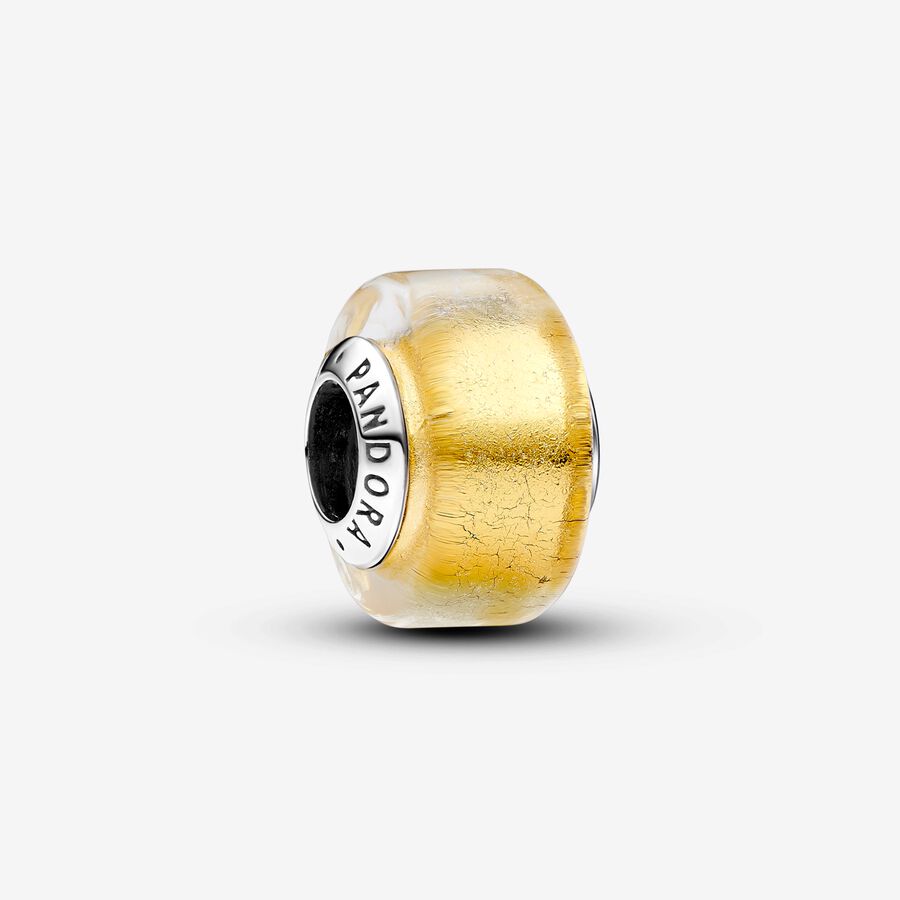 Goldfarbenes Murano-Glas Mini-Charm image number 0