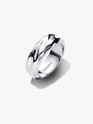 Gewellter Breiter Band-Ring