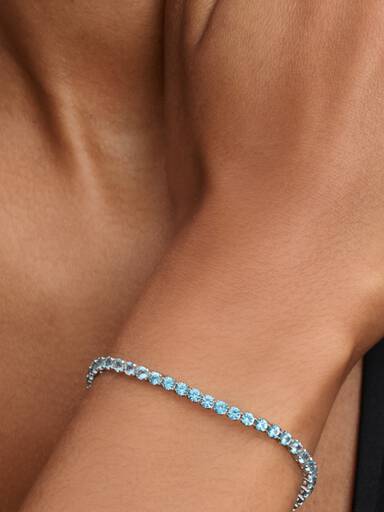 Funkelndes Blaues Tennisarmband