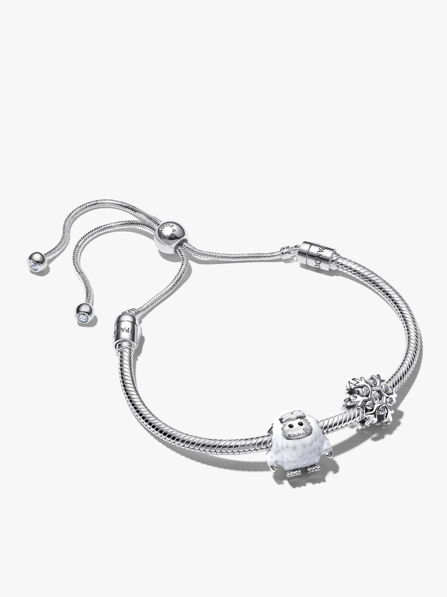 Yeti & Schneeflocken-Schiebearmband-Set