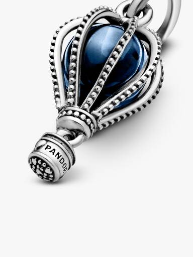Blauer Heißluftballon Reise-Charm