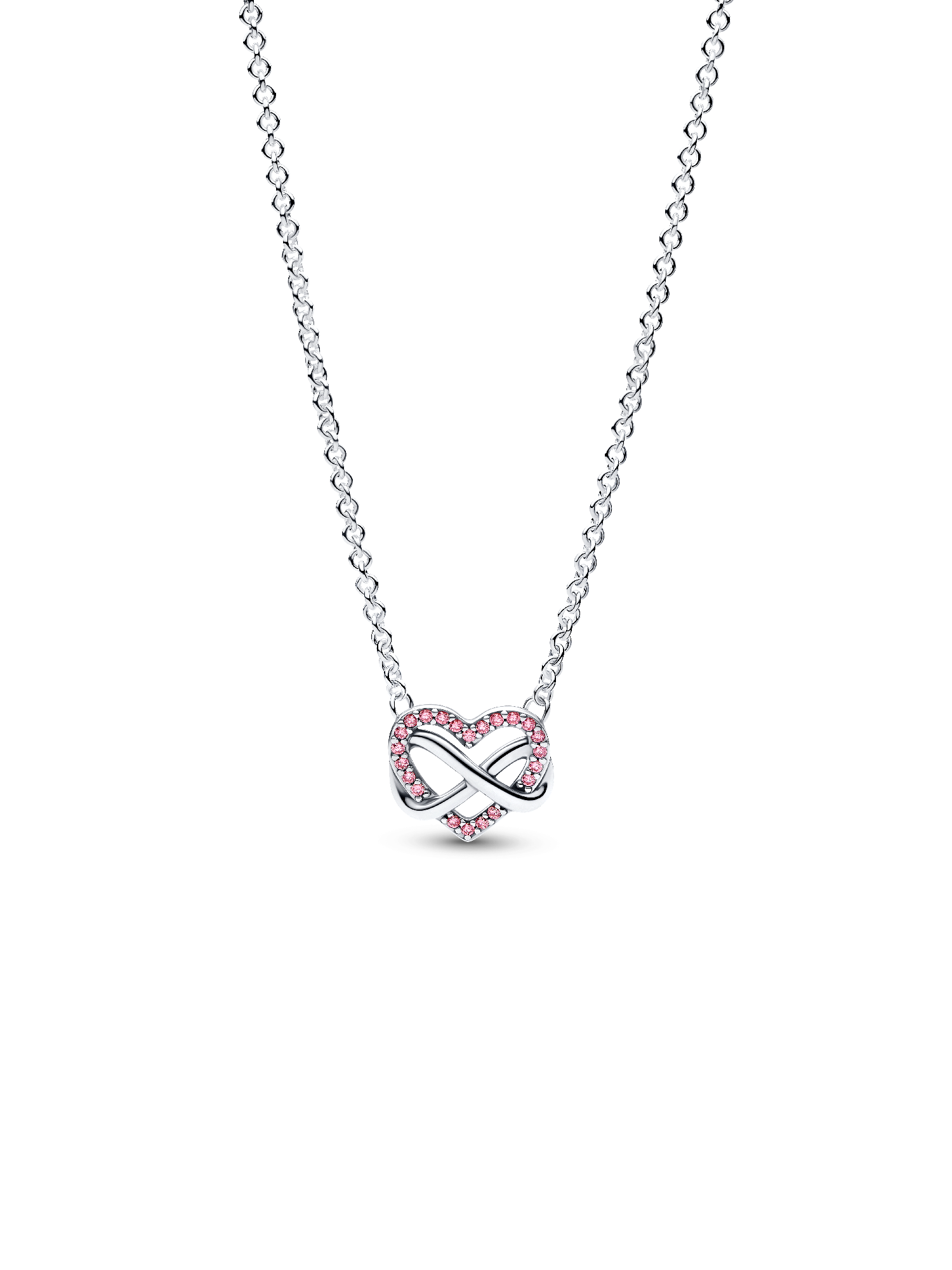 Funkelnde Rosafarbene Unendlichkeits-Herz Collier-Halskette