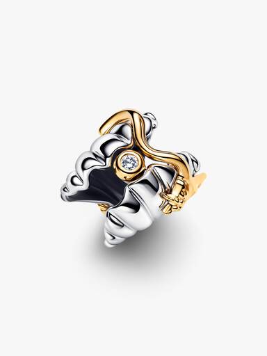 Disney Prinzessin Arielle Muschel Bicolor-Charm mit im Labor gezüchtetem Diamanten