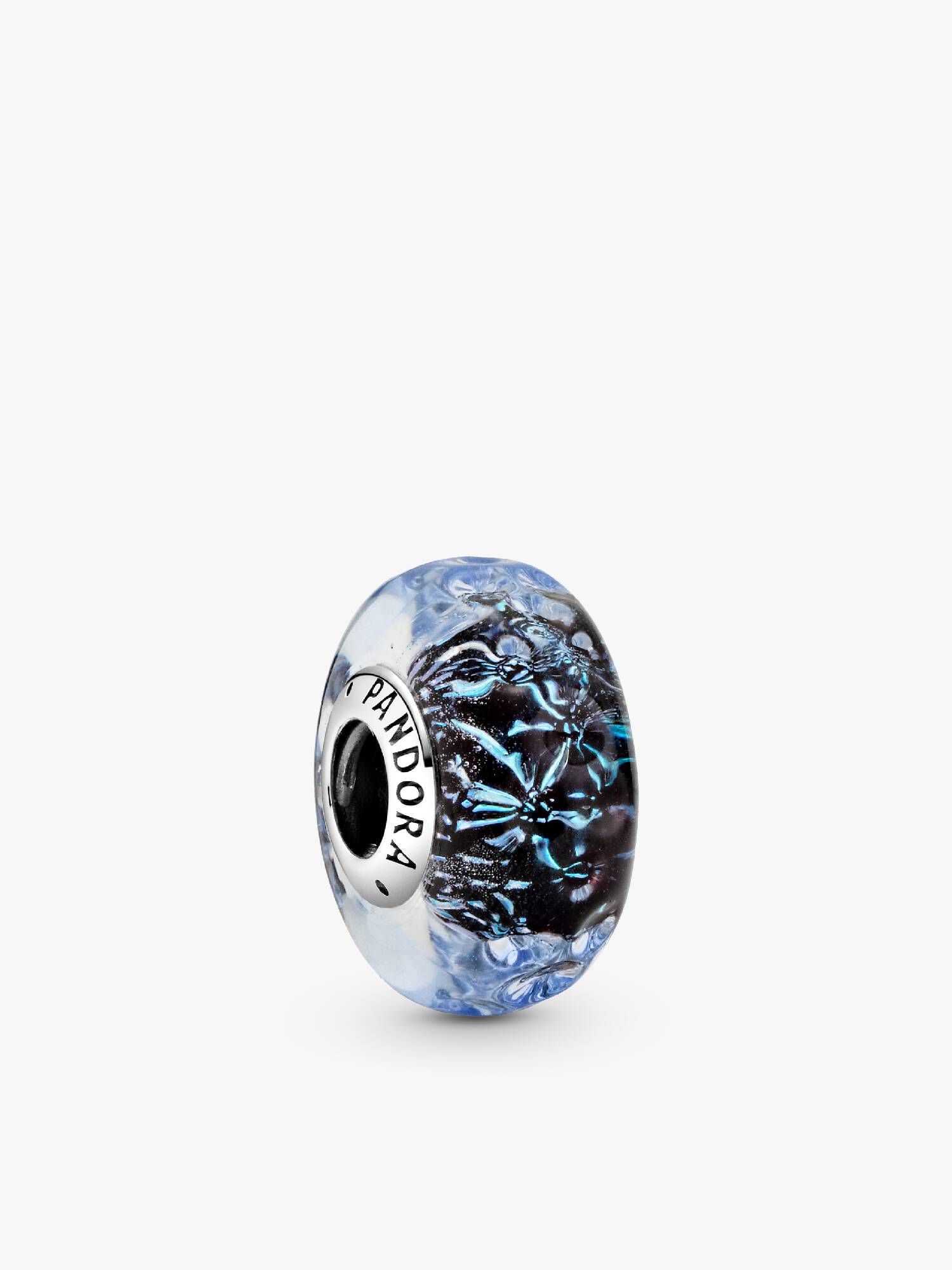 Welliges dunkelblaues Ozean Murano-Glas Charm