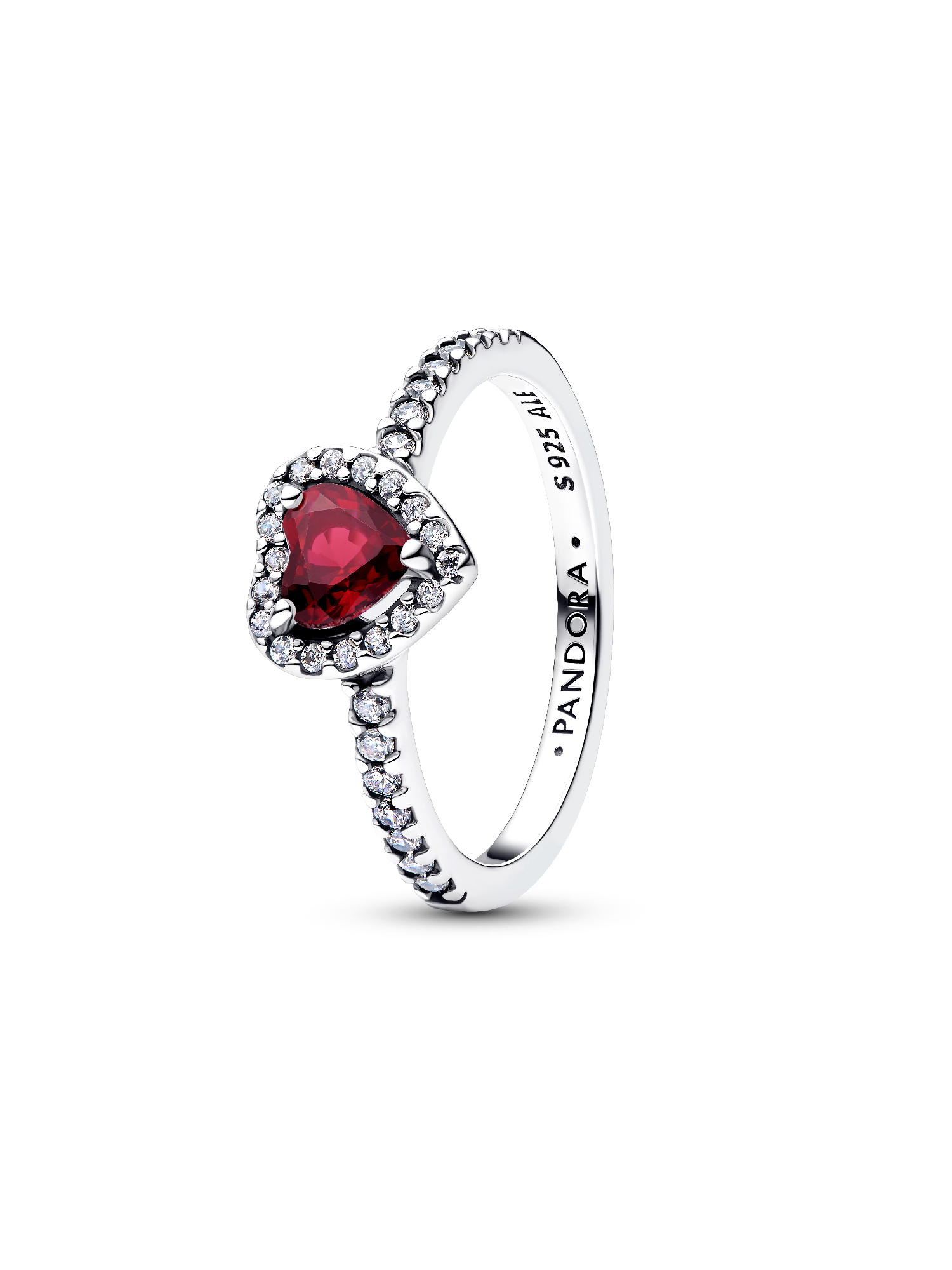 Erhabenes Fuchsiafarbenes Herz Ring