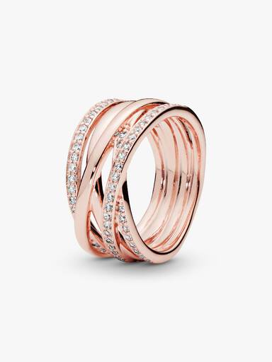 Funkelnde und Polierte Linien Ring