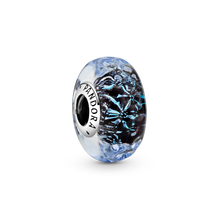 Welliges dunkelblaues Ozean Murano-Glas Charm