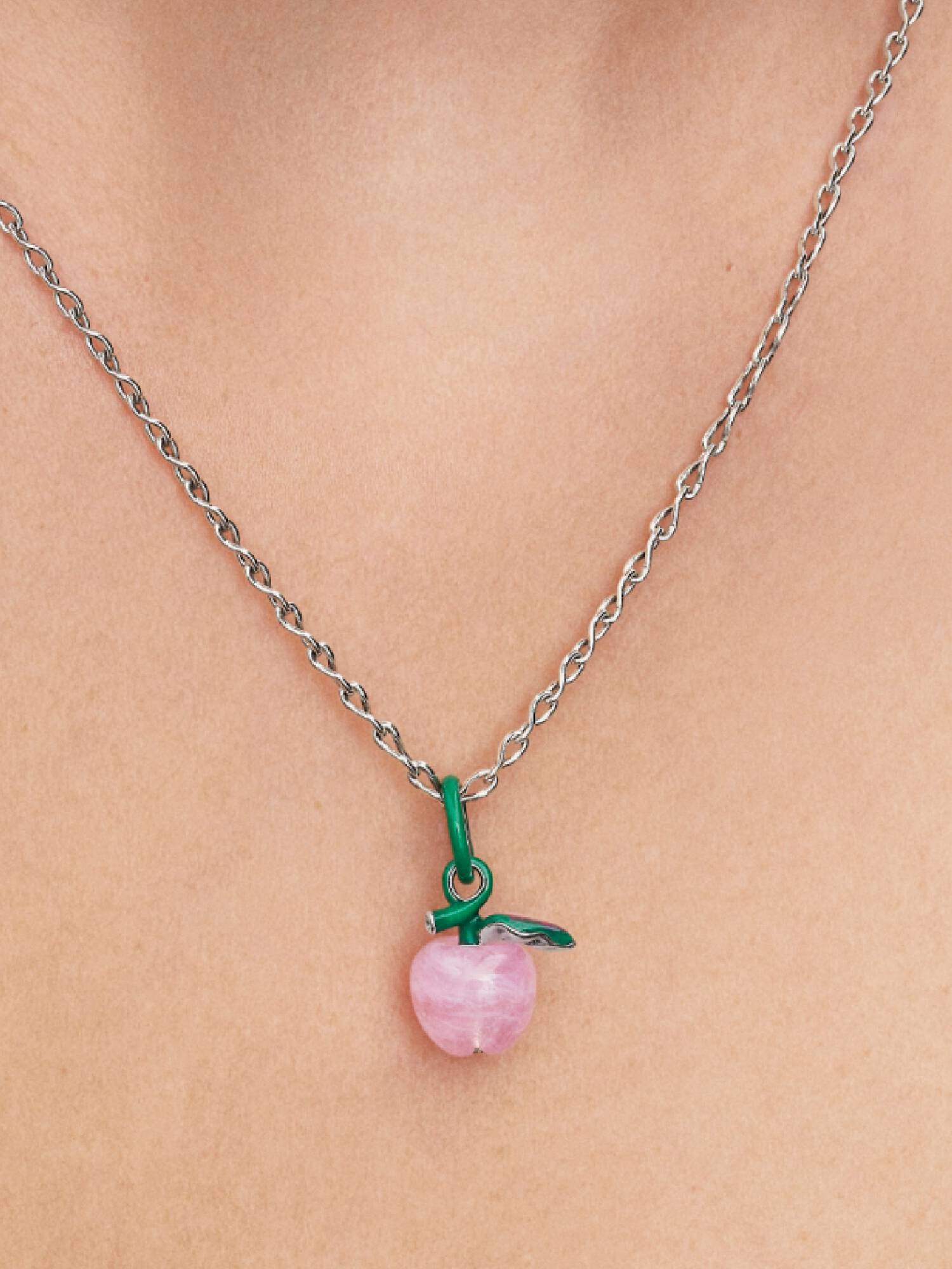 Rosafarbener Apfel Murano-Charm