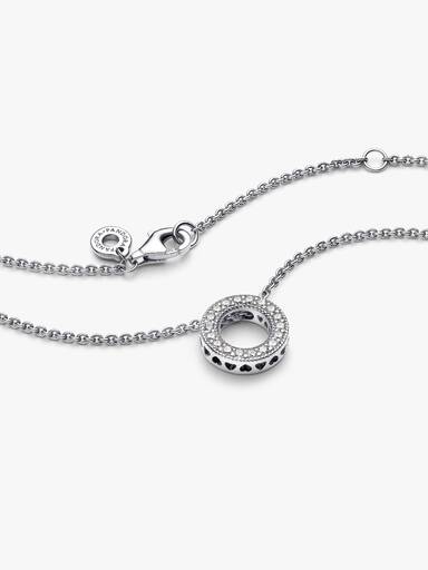 Pandora Logo Pavé-Kreis Halskette