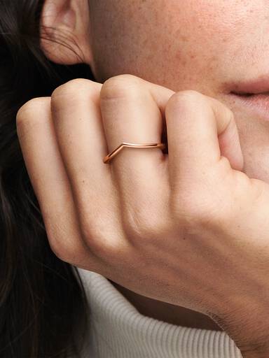 Polierter Wishbone-Ring